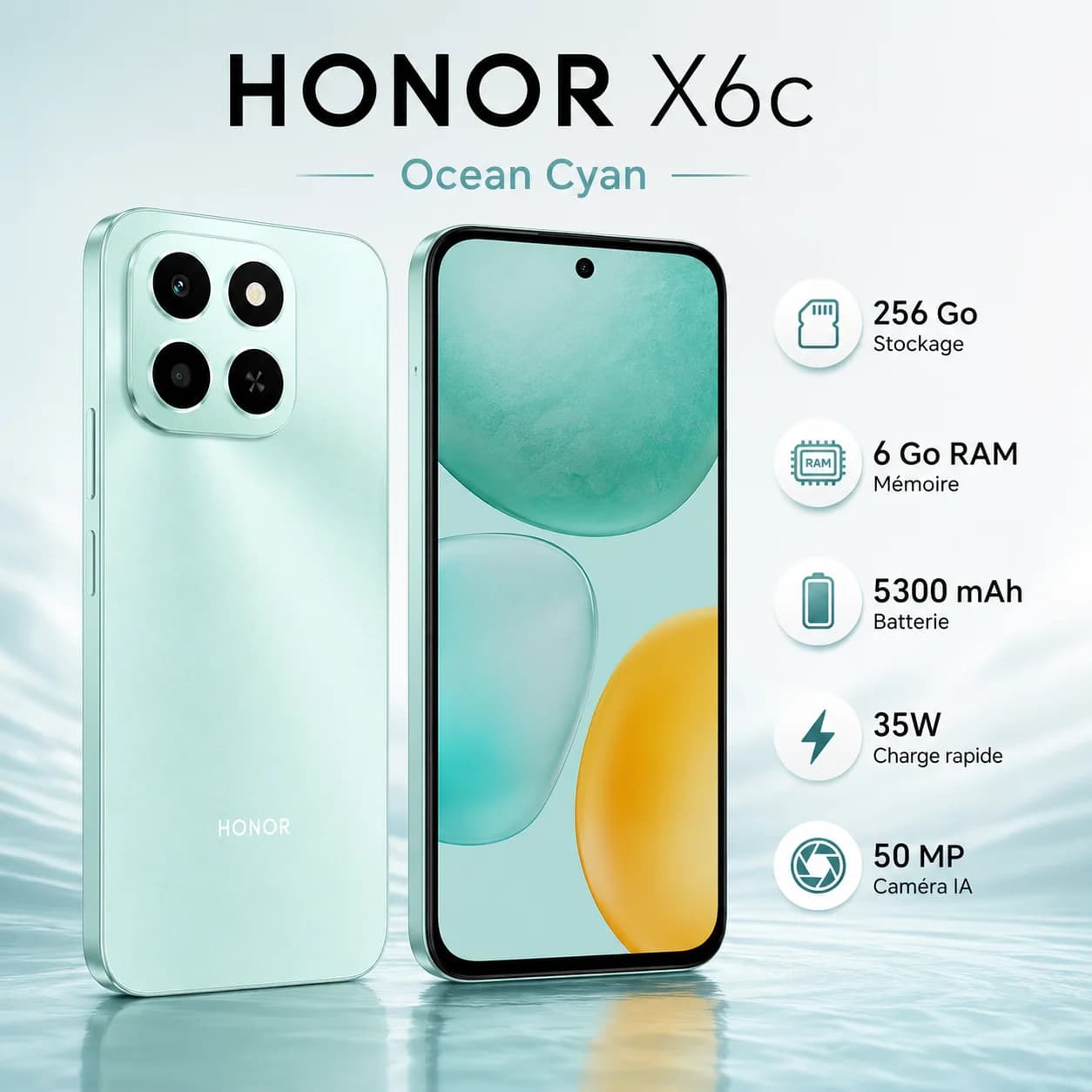 هاتف HONOR X9d 5G — 12 جيجا (حتى 24 جيجا) / 256 جيجا، شاشة AMOLED 6.79" بـ 120Hz، بطارية 8300mAh 66W، أخضر غابي