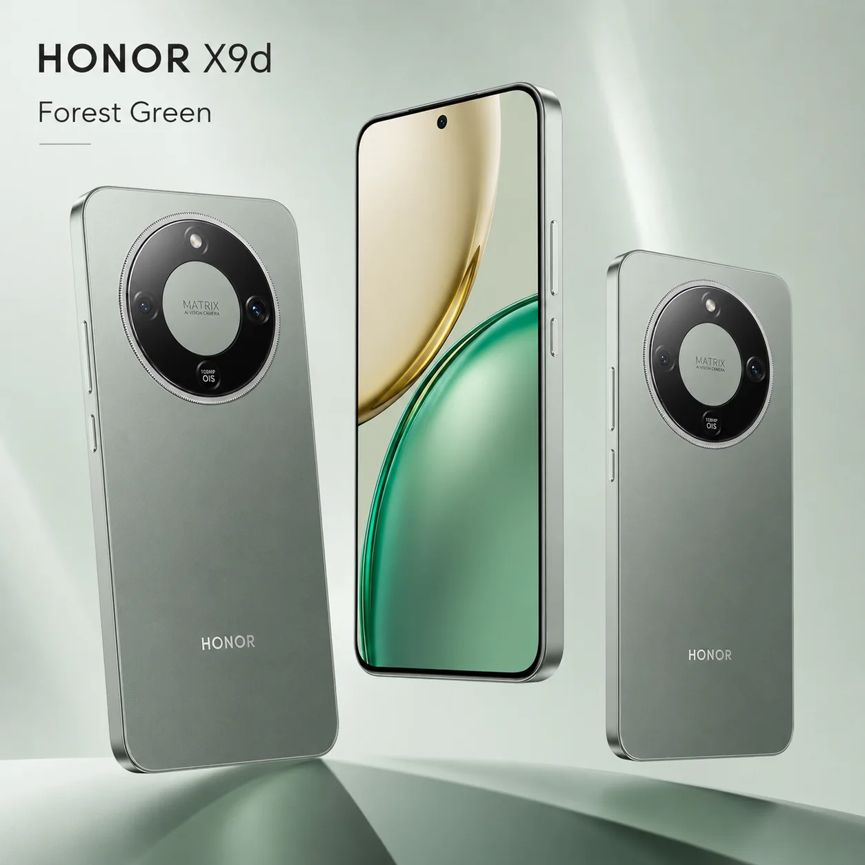هاتف HONOR X9d 5G — 12 جيجا (حتى 24 جيجا) / 256 جيجا، شاشة AMOLED 6.79" بـ 120Hz، بطارية 8300mAh 66W، أخضر غابي Honor — MRTECH المغرب