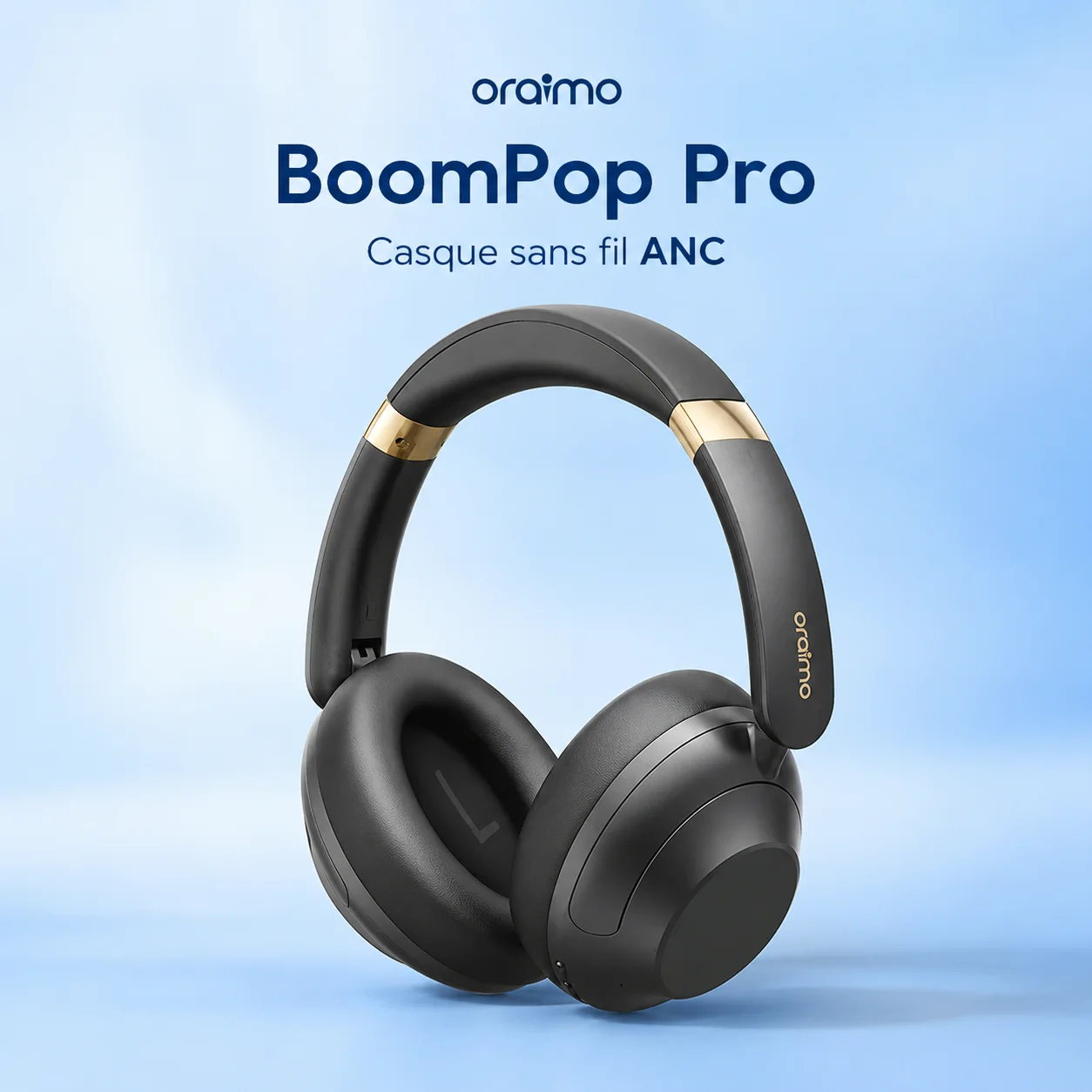 سماعة رأس Oraimo BoomPop Pro — كاسك لاسلكي بخاصية ANC هجين، بلوتوث 5.4، بطارية 82 ساعة، تحكم باللمس، قابل للطي، أسود ORAIMO — MRTECH المغرب